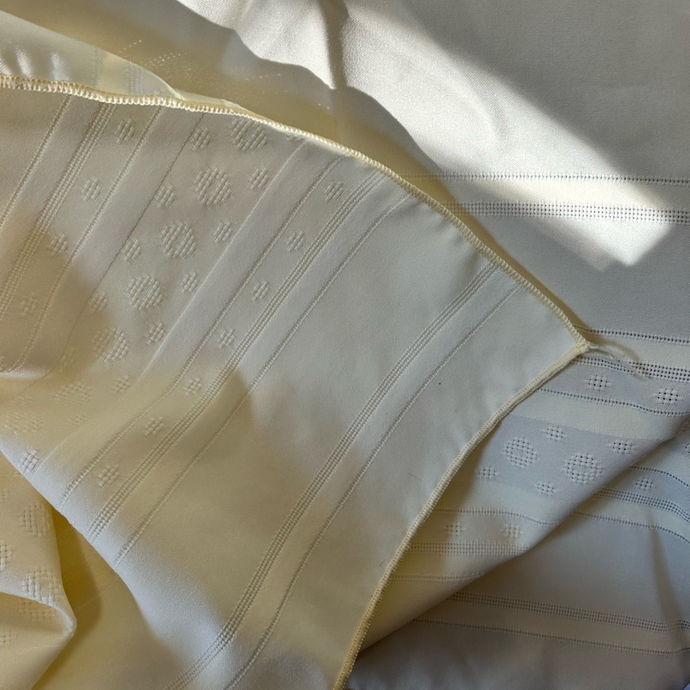 Yellow Vintage 1970 square Table cloth 70 inch